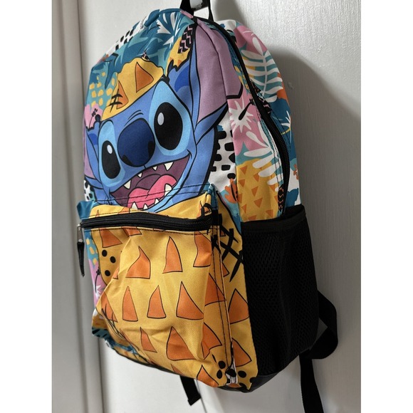 Lilo And Stitch‎ Pineapple Large Backpack Laptop Water Bottle Pockets - Picture 3 of 7